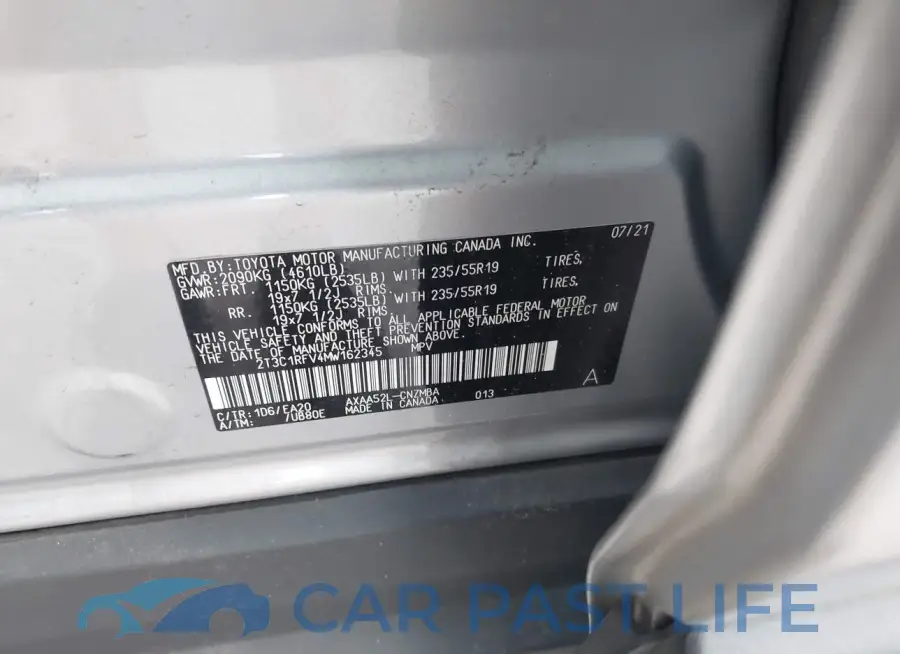 2T3C1RFV4MW162345# 9