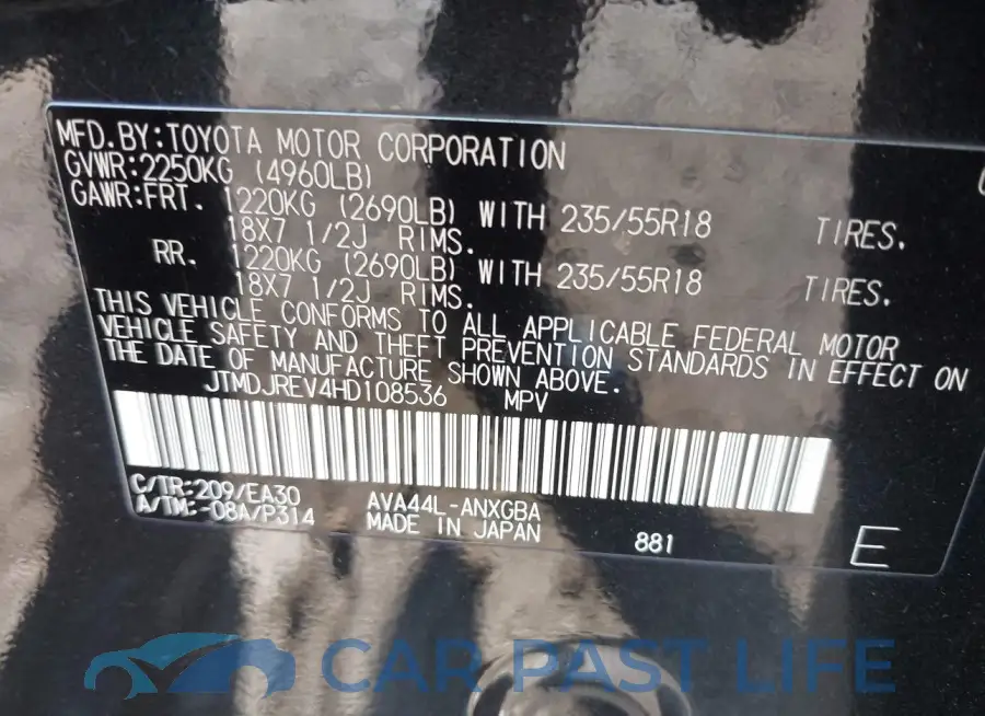 JTMDJREV4HD108536# 9