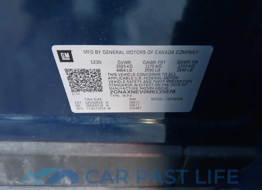 2GNAXNEV0M6135078# 9