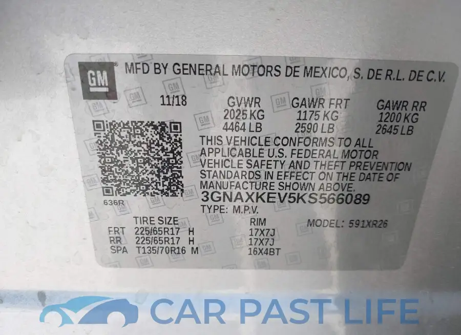 3GNAXKEV5KS566089# 9