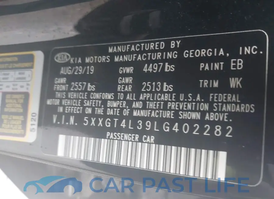 5XXGT4L39LG402282# 9