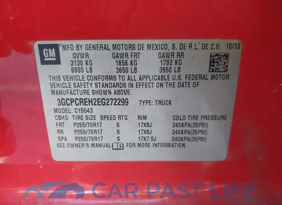 3GCPCREH2EG272299# 9
