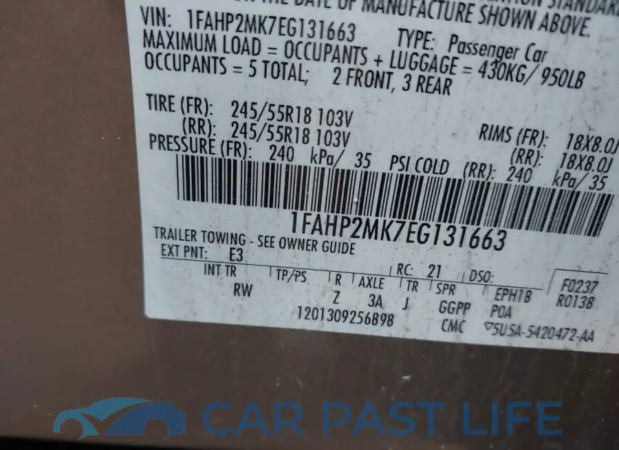 1FAHP2MK7EG131663# 9