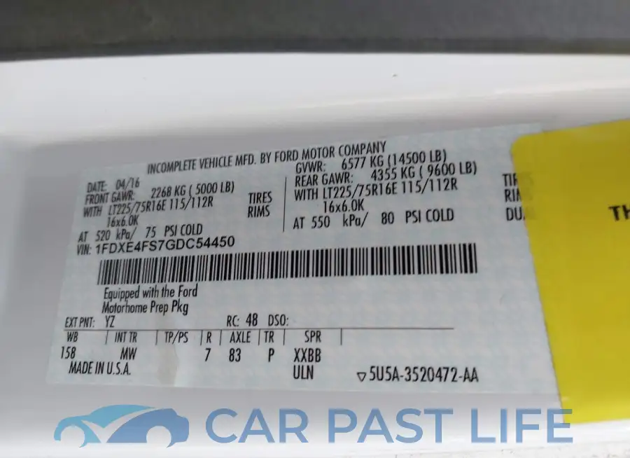 1FDXE4FS7GDC54450# 9