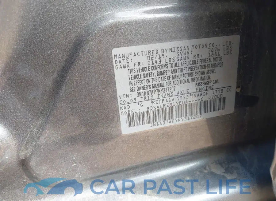 3N1AB7AP7KY317207# 9