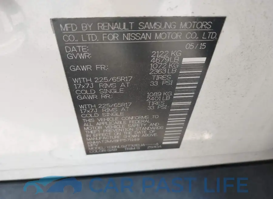 KNMAT2MV8FP571149# 9