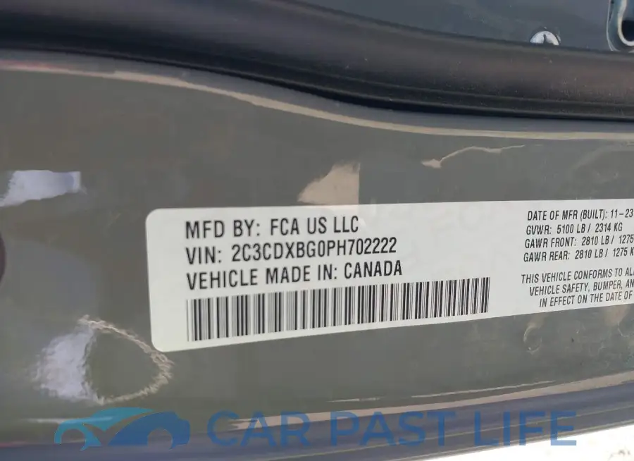 2C3CDXBG0PH702222# 9
