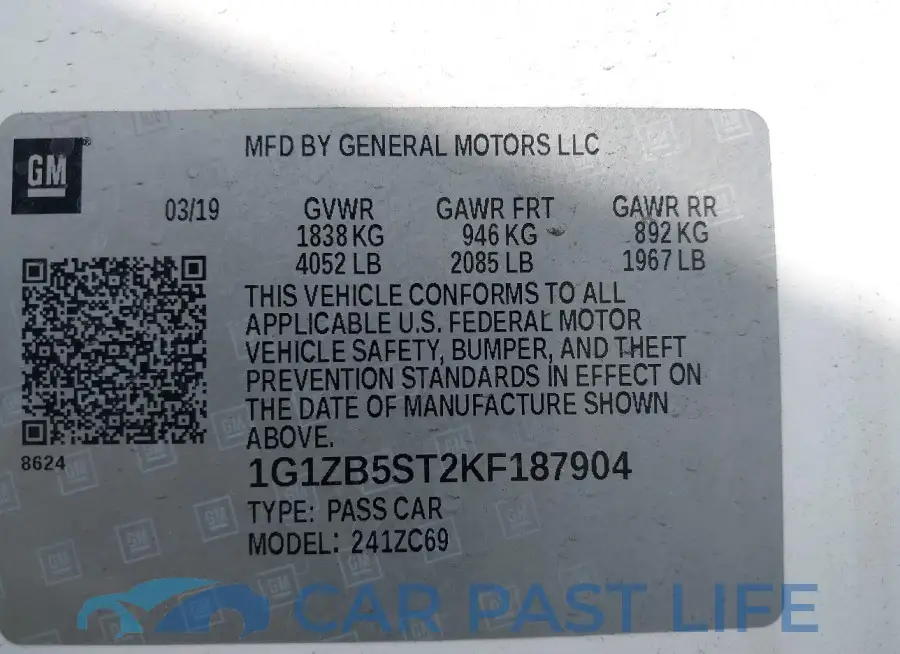 1G1ZB5ST2KF187904# 9