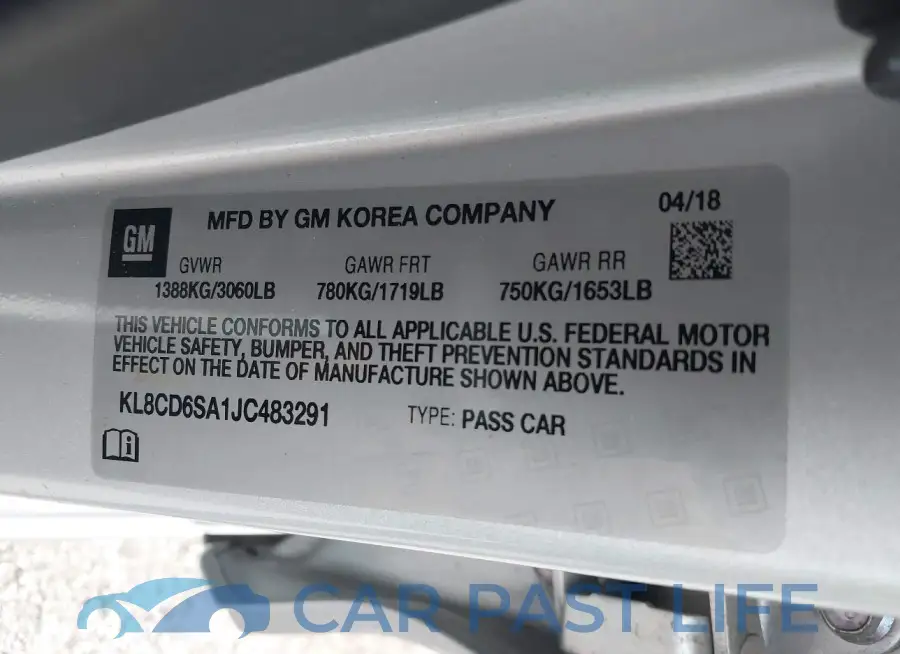 KL8CD6SA1JC483291# 9