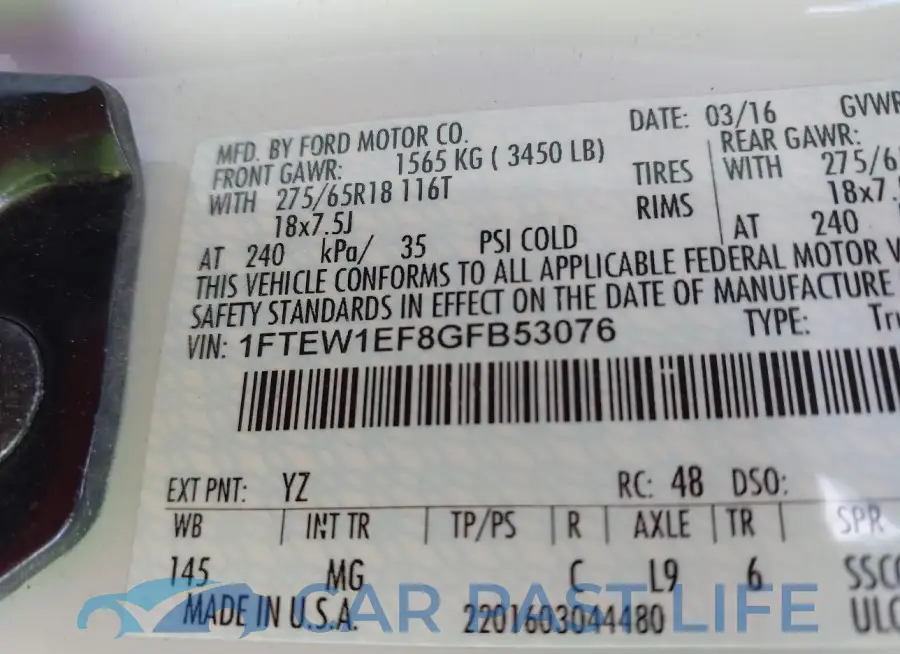 1FTEW1EF8GFB53076# 9