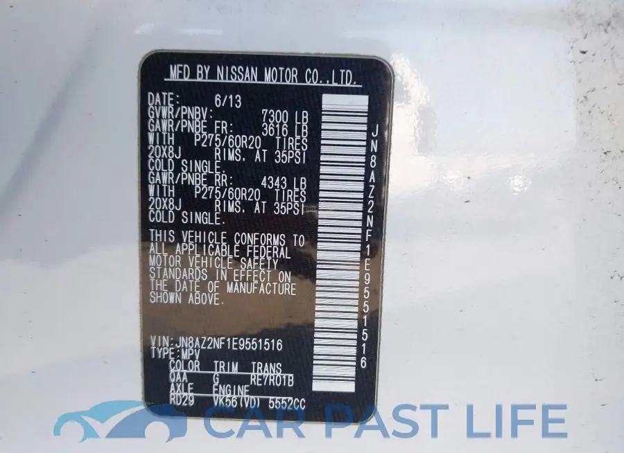 JN8AZ2NF1E9551516# 9
