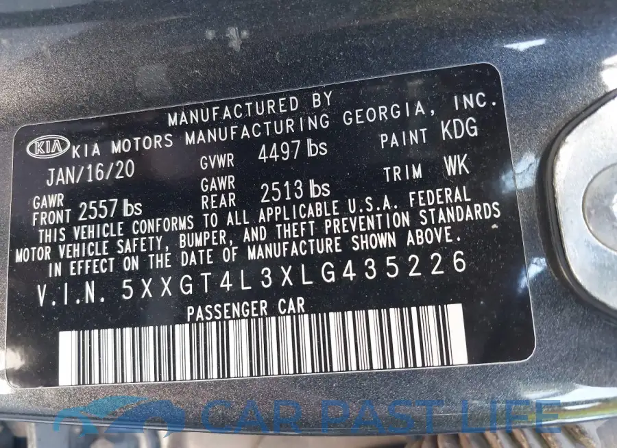 5XXGT4L3XLG435226# 9