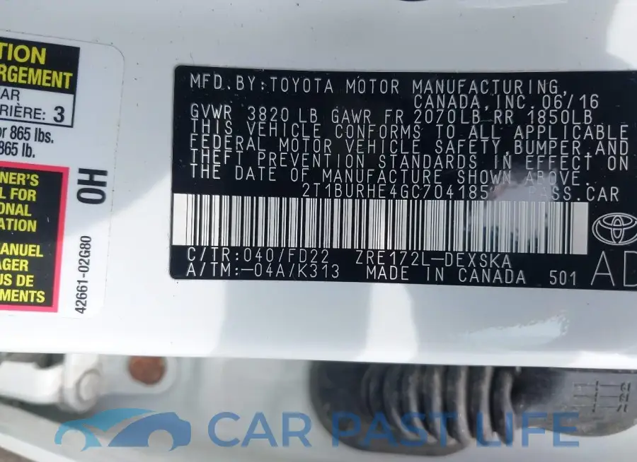 2T1BURHE4GC704185# 9