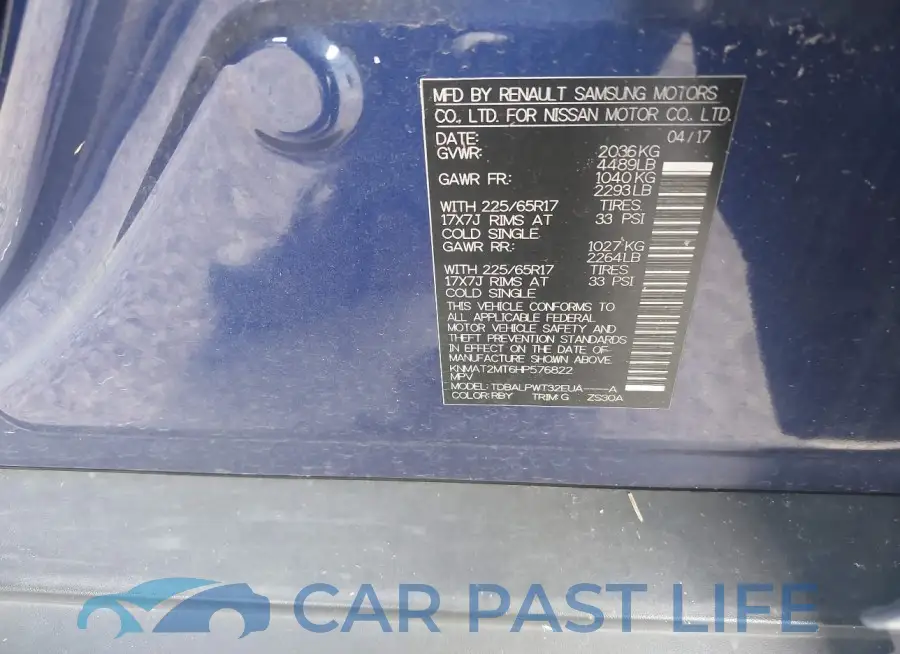 KNMAT2MT6HP576822# 9