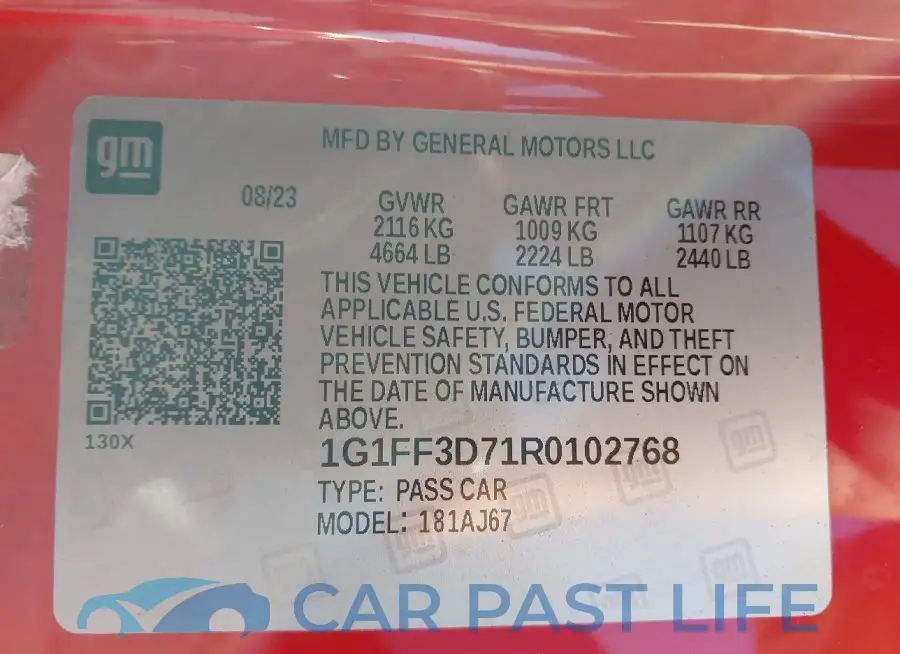1G1FF3D71R0102768# 9
