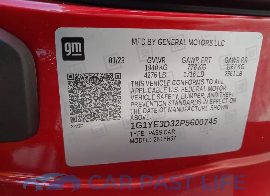 1G1YE3D32P5600745# 9