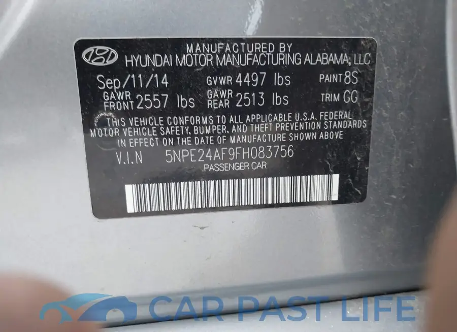5NPE24AF9FH083756# 9