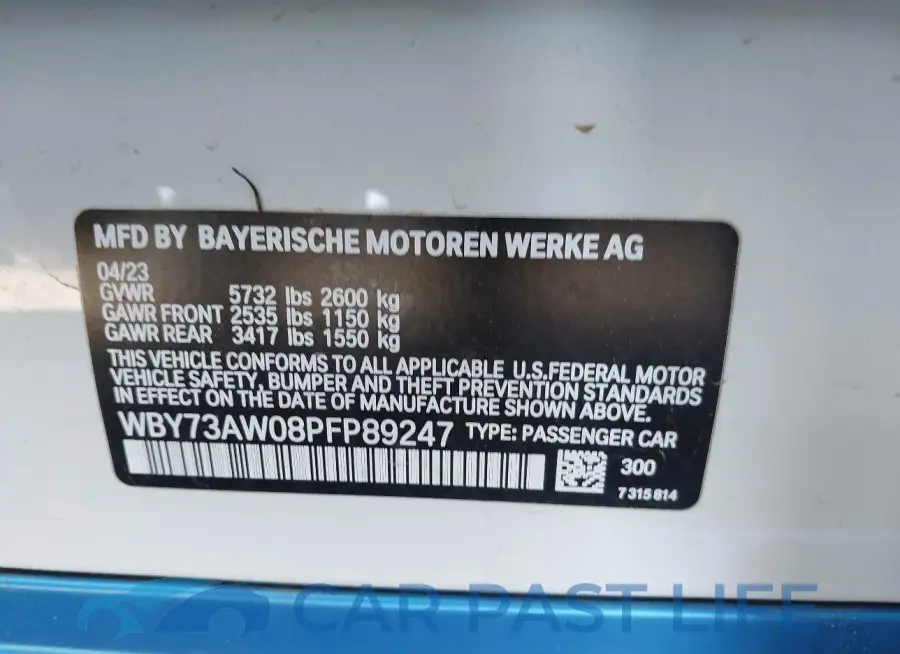 WBY73AW08PFP89247# 9