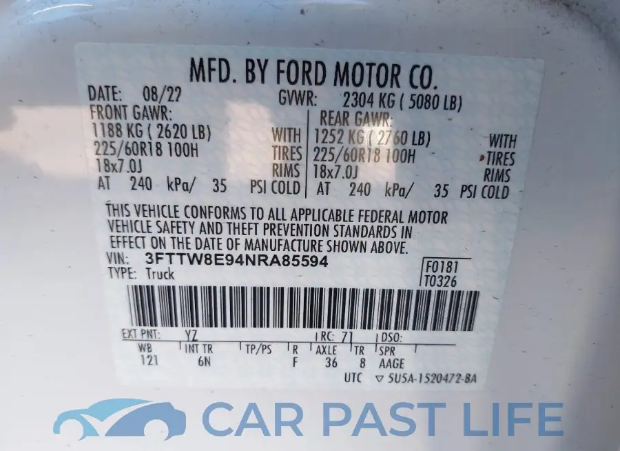 3FTTW8E94NRA85594# 9