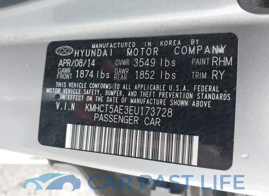 KMHCT5AE3EU173728# 9