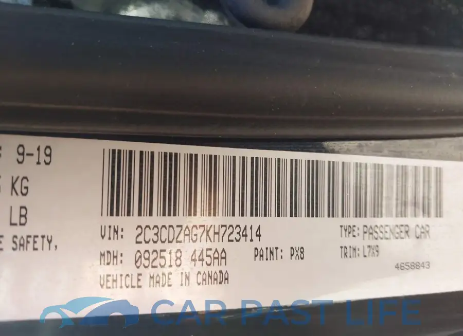 2C3CDZAG7KH723414# 11