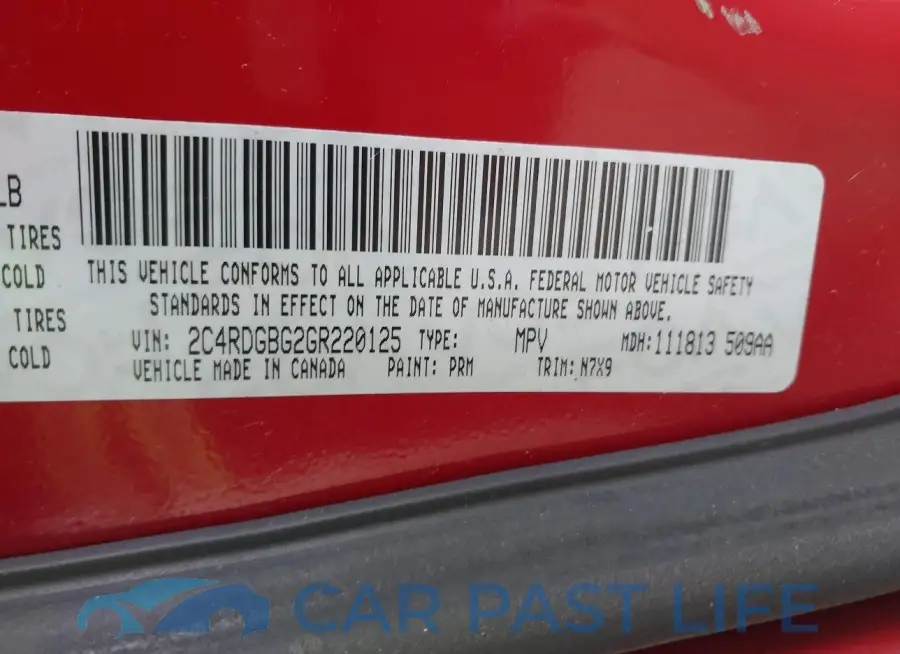 2C4RDGBG2GR220125# 9
