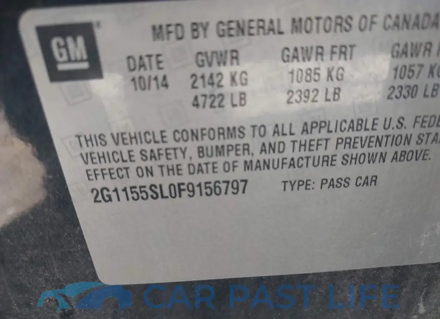 2G1155SL0F9156797# 9