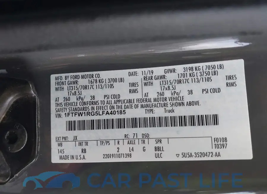 1FTFW1RG5LFA40185# 9