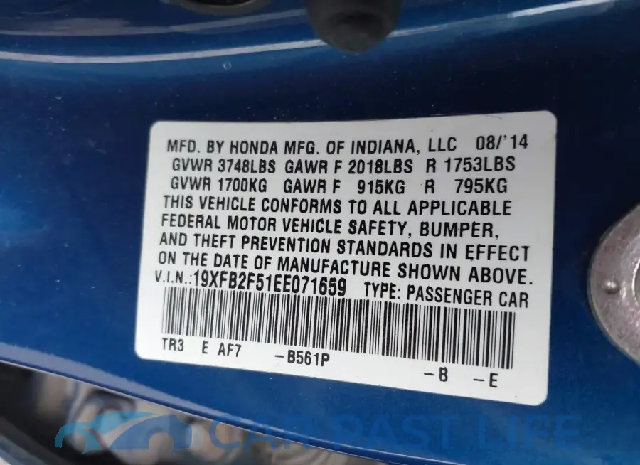 19XFB2F51EE071659# 9