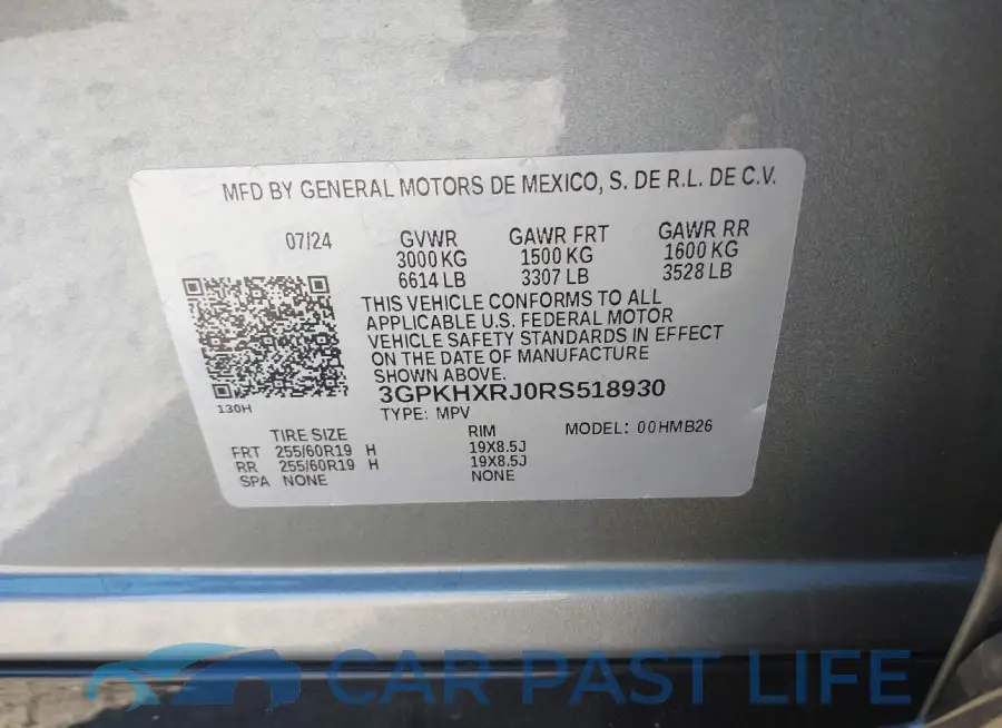 3GPKHXRJ0RS518930# 9