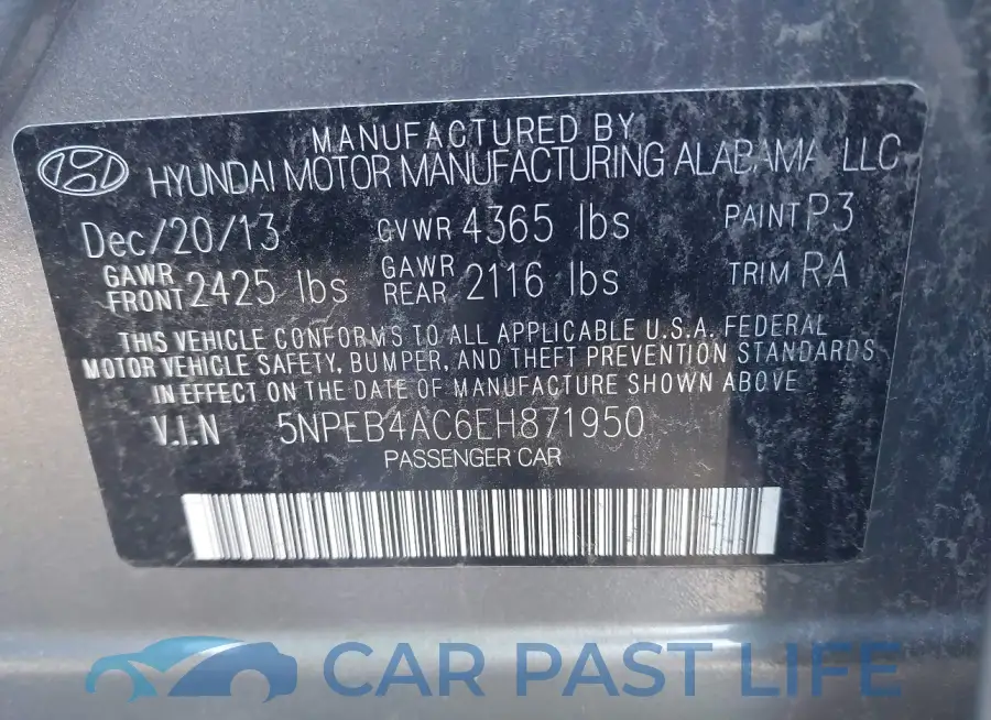 5NPEB4AC6EH871950# 9