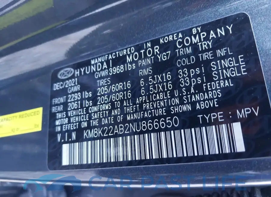 KM8K22AB2NU866650# 9