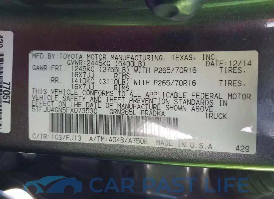 5TFJU4GN5FX073530# 9