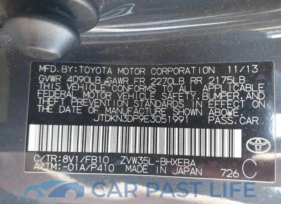 JTDKN3DP9E3051991# 9