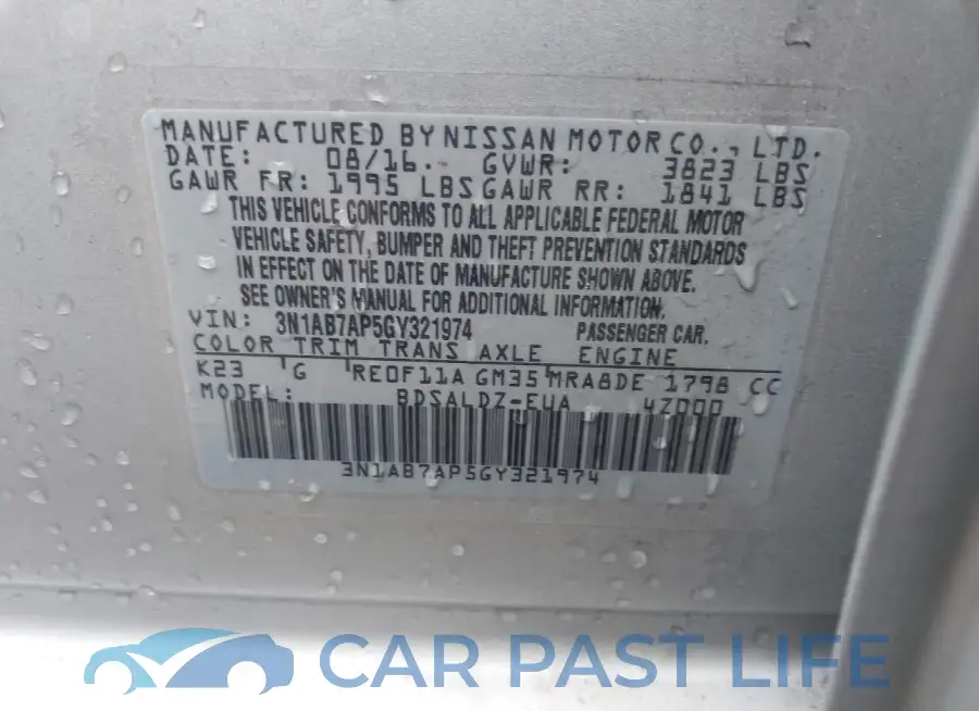3N1AB7AP5GY321974# 9