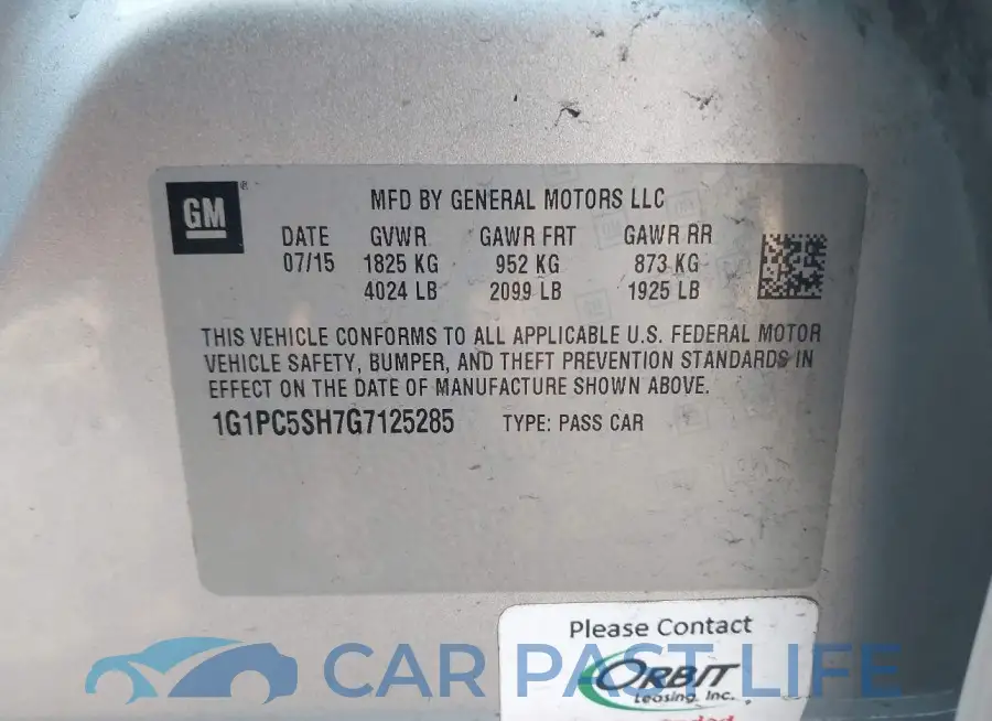 1G1PC5SH7G7125285# 9