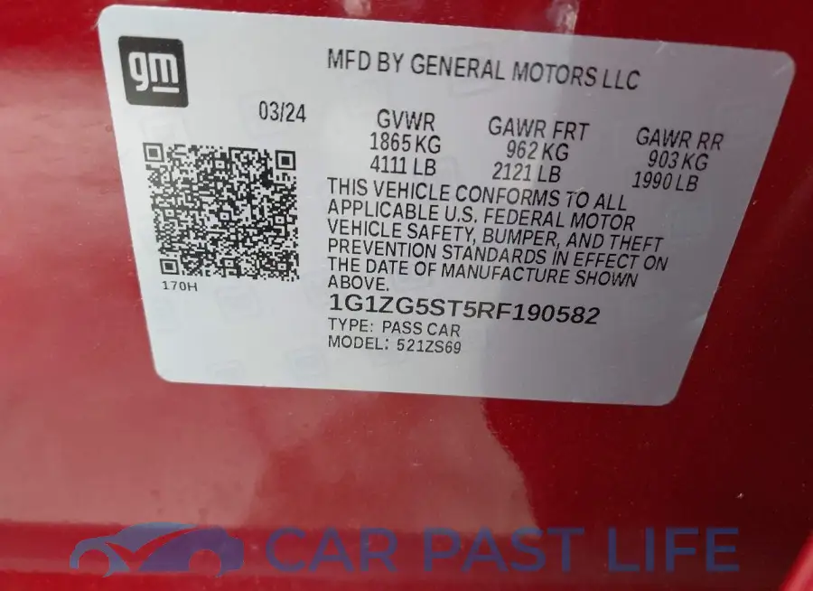 1G1ZG5ST5RF190582# 9