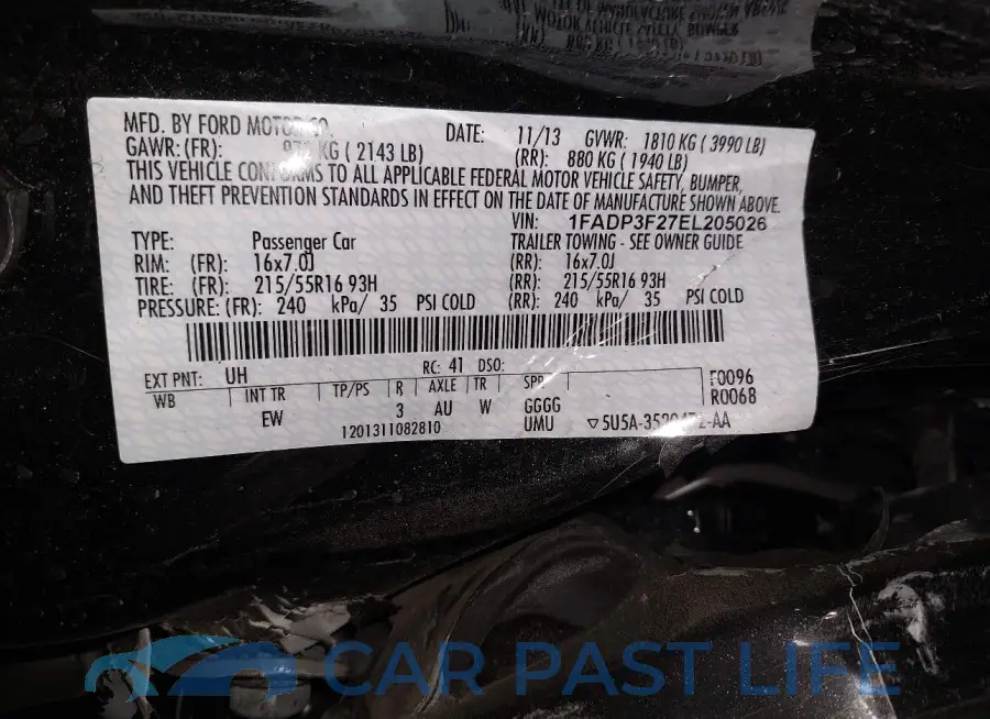 1FADP3F27EL205026# 9