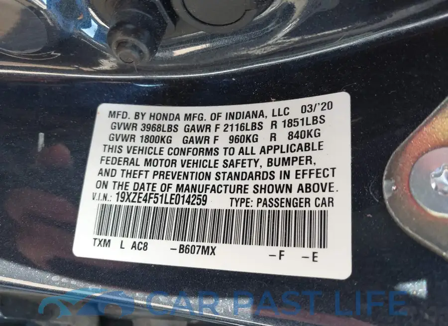 19XZE4F51LE014259# 9