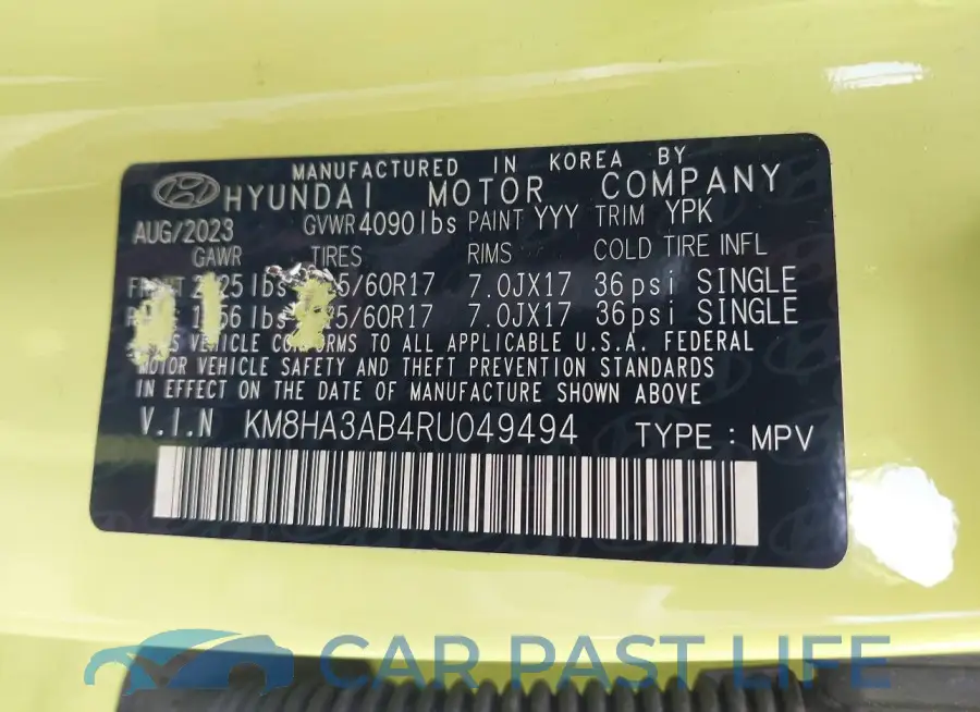 KM8HA3AB4RU049494# 9