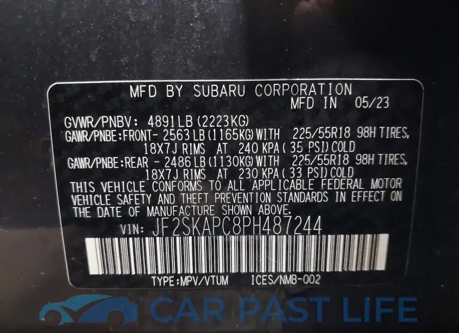 JF2SKAPC8PH487244# 9