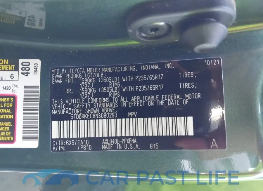 5TDBRKEC8NS080293# 9