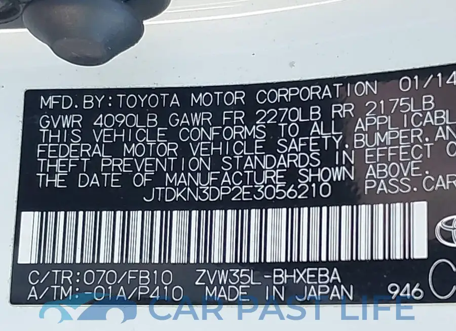 JTDKN3DP2E3056210# 9