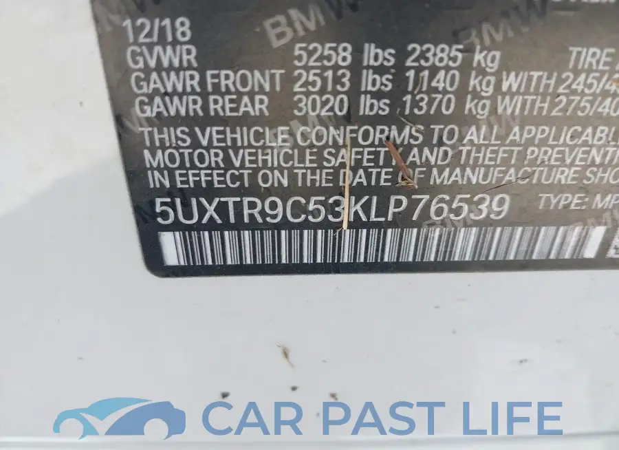 5UXTR9C53KLP76539# 9