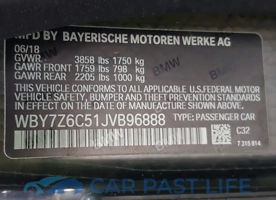 WBY7Z6C51JVB96888# 9