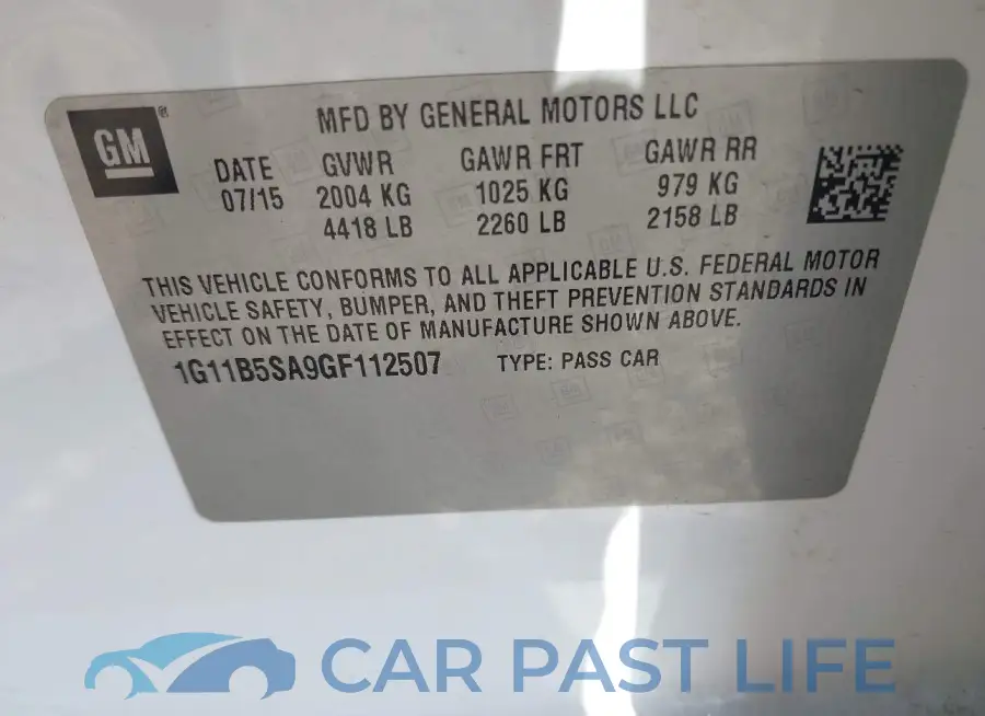 1G11B5SA9GF112507# 9