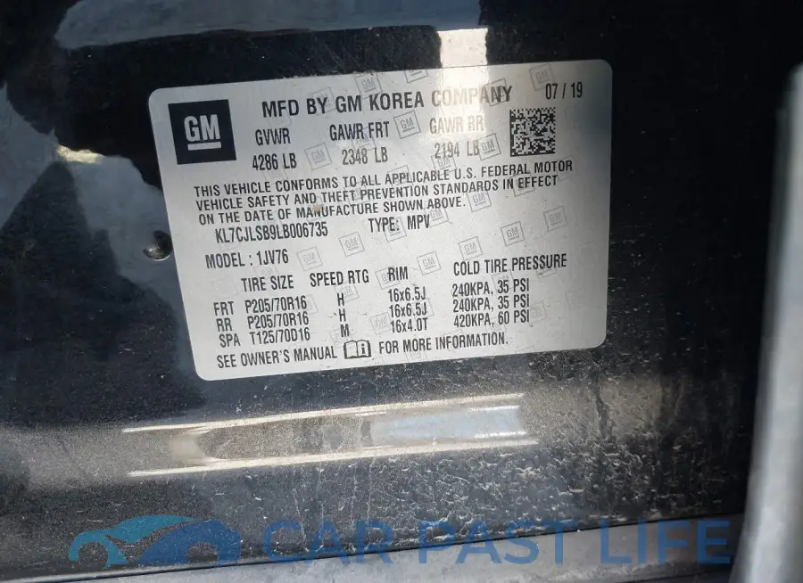 KL7CJLSB9LB006735# 9