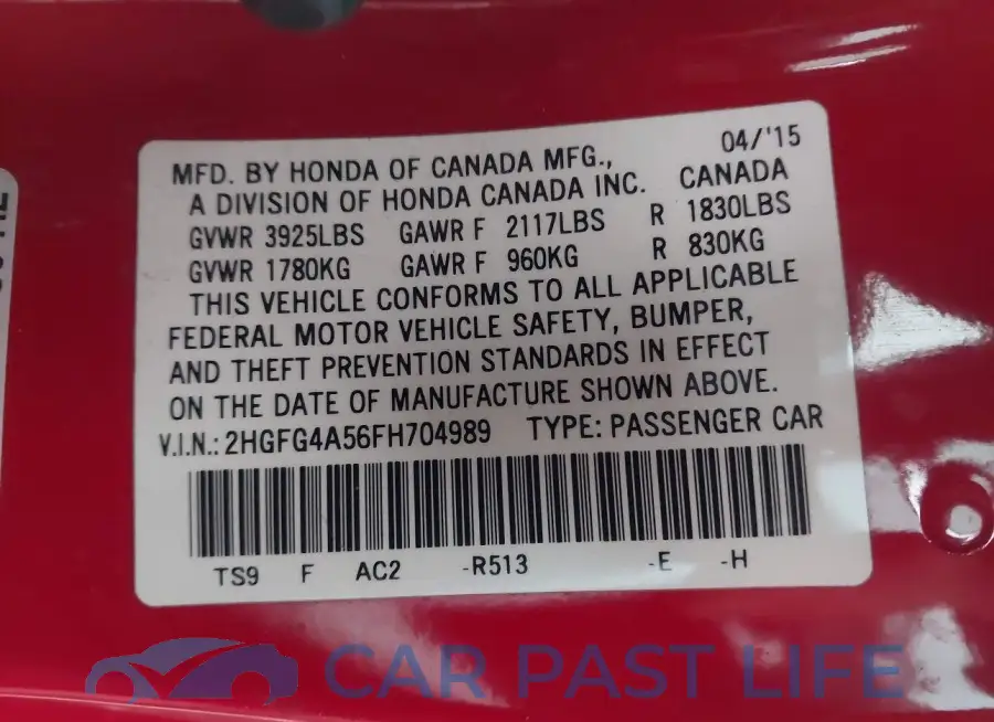 2HGFG4A56FH704989# 9