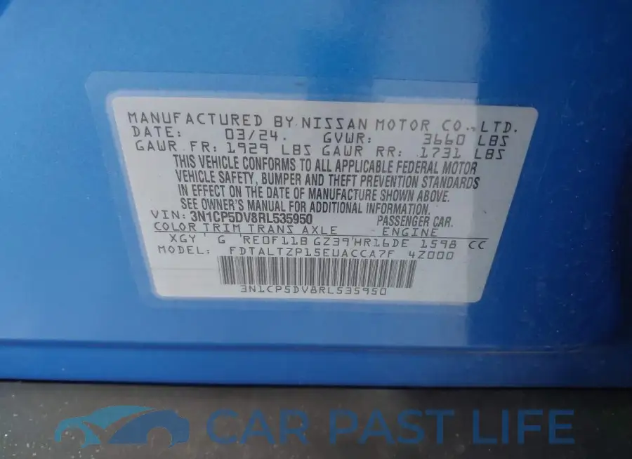 3N1CP5DV8RL535950# 9