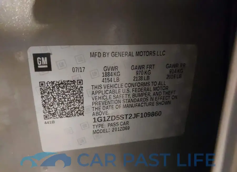 1G1ZD5ST2JF109860# 9